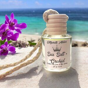 Sea Salt and Orchid Scented Glass Hanging Car Oil Diffuser Freshener 8ml